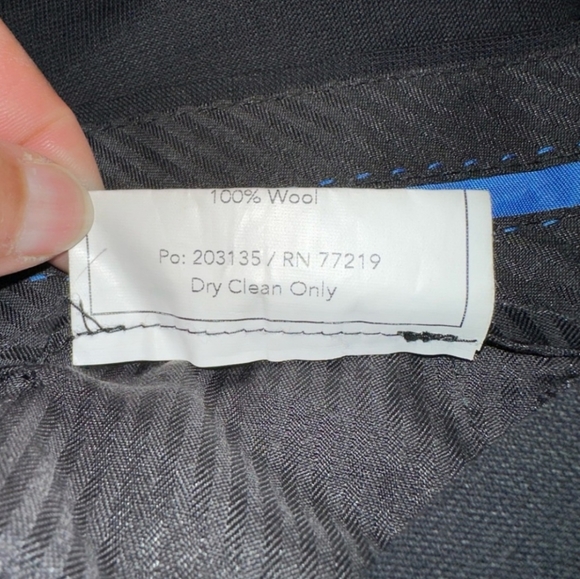 Egara Slim Fit 100% Wool Flat Front Dress Pants Men's W38xL31 Black - Picture 6 of 8